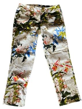 Saint Tropez West Tropical Floral Cropped ankle Pants Size 4
